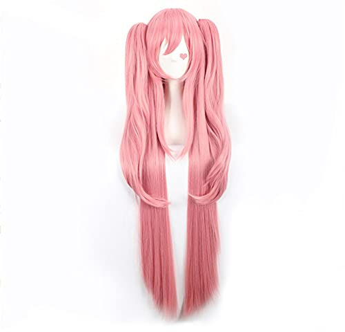 ESPADE Wig Anime Cosplay Anime Seraph of The End Owari No Seraph Krul Tepes 100 cm lang rosa abnehmbare Pferdeschwänze Haar Halloween Party Kostüm Cosplay Perücke