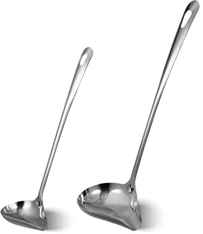 TOPBATHY 2 Pcs Oil Spoon Spoon Ladles for Serving Cooking Spoon Serving Spoons Sauce Soup Spoons Gray Kunz Sauce Spoon Soup Ladle with Pour Spout Stainless Steel Kitchen Spoon Mini