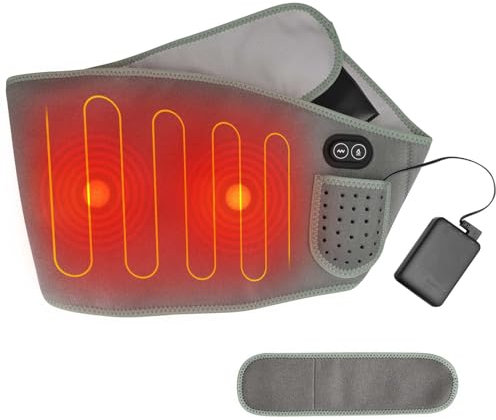 Electric Heat Pad for Lower Back and Waist, 3 Levels Cordless Heating Pad, Rechargeable Period Pain Relief Warmer with Extended Belt for Plus Body, 8000mAh Power Bank Included