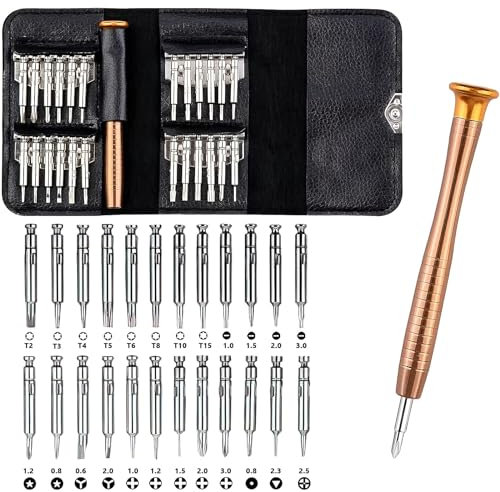 Screwdriver Set, 25 in 1 Small Screwdriver Set with Phillips Head & Flathead, Mini Pocket Screwdriver kit for Repair Electronics, MacBook, iPhone, iPad, Eyeglass, Watch, Tablet