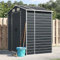 SECOLI Geräteschuppen XXL Metall Gerätehaus Anthrazit 191 x 130 x 198 cm Gartenschrank Wetterfest Outdoor Schrank Gartenhütte Terrassenschrank Metall Geräte Schuppen Verzinkter Stahl