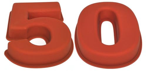 Selecto Bake Grand moule à gâteau en silicone numéro 50, 50e anniversaire, anniversaire de mariage 5 0