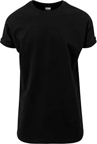 Urban Classics Herren T-Shirt Long Shaped Turnup Tee, lässiges T-Shirt für Männer, in langem Schnitt, erhältlich in vielen Farben, Größen XS-5XL