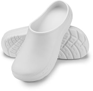 ESTRO Zuecos Sanitarios Mujer Cerrados - Cross Hombre Zuecos Mujer Sanitarios Zapatos de Cocina Hombre CC01 (37, Blanc)