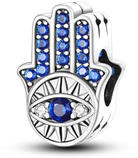 NARMO 925 Sterling Silber Blau Hamsa Evil Eye Charms für Pandora Armbänder