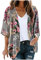 Hawaiian Floral Printed Women's Kimono Lightweight Casual Beachwear Chiffon Summer Kimono Short Sleeve Open Front Ladies Women's Colourful Summer Beach Boho Top Floral Jackets