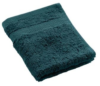 Douceur d'Intérieur, Serviette Invité (30 x 50 cm) Elegance Bleu, 100% Coton Uni