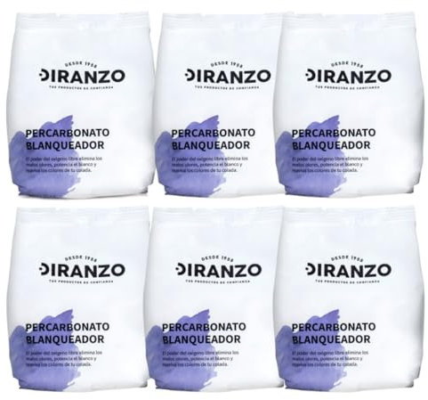 FAMILYCOM. Percarbonato Blanqueador Diranzo Pack 6 unidades. 750g x 6. Total 4,5 Kg. Quitamanchas, Blanqueante y Elimina Olores y Grasa.