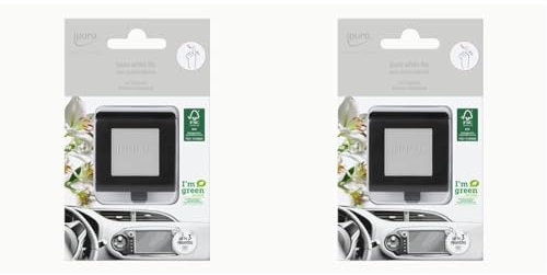ipuro - erfrischender white lily Auto Duft - dezenter mit blumig zarten Noten - angenehmer für ein puristisches Dufterlebnis bis zu 3 Monate (Packung mit 2)