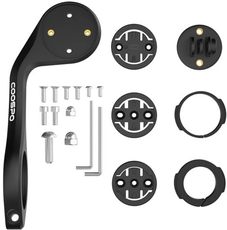 CooSpo Supporto per computer da bici, supporto a sgancio rapido per Garmin, Wahoo, Bryton, Ciclocomputer, compatibile con gopro, supporto esteso per computer da bici esterno