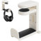 HO2NLE Headphone Stand Holder with Cable Clip 360 Degree Swivel Springed Desk Clamp Headphones Hanger Hook Under Desk Headphone Stand Holder Adjustable Gaming Headset Stand Storage White