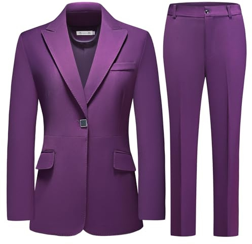 MODFUL Pant Suits for Women Business Suit Set 2 Piece Slim Fit Blazer Jacket One Button Formal Suit