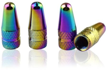 Dreamil Staubkappen Ventilkappen Aluminiumlegierung Französische Reifenventilkappen 4er-Pack für Fahrradreifen MTB Rennrad Mountainbike