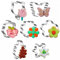 Lot de 7 emporte-pièces en forme de fleur et de feuille - Tulipe, lys, rose, fleur de cerisier, fleur à six pétales, papillon Morpho, feuilles - Emporte-pièces en acier inoxydable