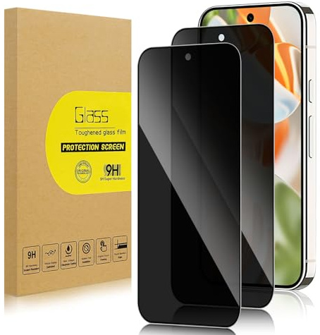 Lokyoo 2 Pièces Verre Trempé Anti-Espion pour Google Pixel 9/9 Pro 6.3 | Ecran Anti Espion Film en Verre Trempé, Dureté Ultra-Résistante 9H, Sans Bulles, Compatible ID d'Empreinte Digitale