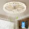 NIORSUN 50CM LED Ceiling Fan with Lights and APP Remote, Dimmable Low Profile Ceiling Fan, Flush Mount Ceiling Fan, Stepless Color Temperature Change and 6 Speeds（White）
