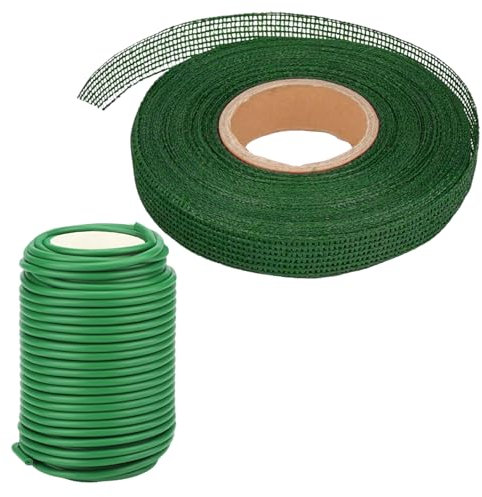 Dewocke Liens pour Plantes, 3cmx50m Attache pour Corde Arbre et 20m Fil de Serrage pour Jardin, Ruban pour Plantes, Ruban pour Arbres, Fil de Jardin pour Attache Plantes Grimpantes, Vignes, Arbustes
