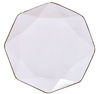 Set di 4 piatti piani in ceramica bianca con bordo dorato per bistecca, insalata, pasta e dessert, eleganti piatti da pranzo per uso domestico, dimensioni 25,4 cm