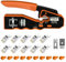 LEENUE RJ45 Crimpzange Set, Netzwerk Werkzeug Set mit 10 x Cat 7 Cat6A Lan Stecker Pass Through