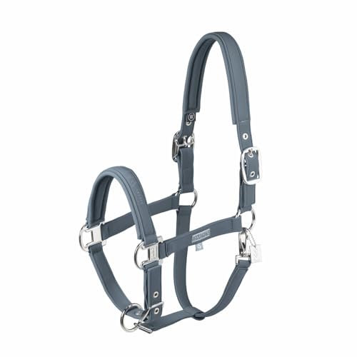 Eskadron Halfter Pferdehalfter Classic Sports Softshell Double Pin, Farbe:Steel Blue, Größe:V