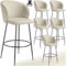 TecTake® Lot de 6 Tabouret Bar Aspect Velours Chaise de Bar avec Repose-Pieds Chaise Haute Cuisine pour îlot Central H106cm Rembourrée avec Dossier Tabouret Haut Cuisine comptoir Bar