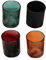 YOSADIER 4piezas Vela Aromática De Templado Taza De Vidrio Para Cumpleaños Material De Manualidades Negro Marrón Azul Naranja