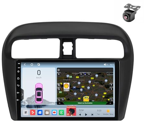 Android 14 autoradio für Mitsubishi Mirage Spacestar Attrage 2012 2013 2014 2015 2016-2020 GPS Navigation 9 Zoll Kapazitiver Touchscreen Auto Stereo Mit Lüfter SWC RDS Carplay (M200S 8core 2+32G)