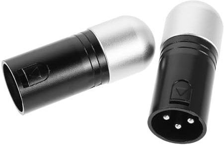Xlr Scheinwerferadapter 2 Stück 3-polig für Moving Head und Spotlight | Schwarz aus Metall, Zuverlässiger Kontakt und Stabile Signalübertragung, Geeignet für Party und Performance