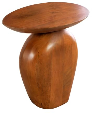 Beistelltisch ORGANIC 48cm - braun - Mangoholz - robust Couchtisch | Massiv, montiert, hochwertig, langlebig, eleganter Look, Unikat