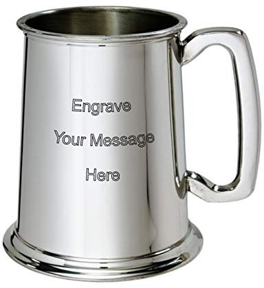 Wentworth Pewter – 1 Pint Pewter Tankard with Engraving – Classic Beer Mug in Gift Box – Ideal for Wedding, Birthday, Retirement, Sports Trophy or Dad Gift