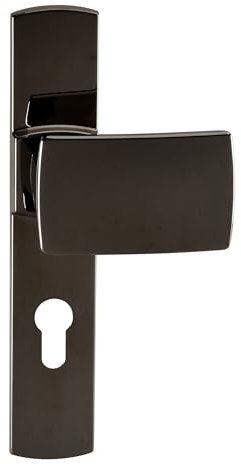 Vachette Ensemble Poignée de Tirage Extérieure et Poignée Standard Intérieure ARTIS - Réversible Droite/Gauche - Clé I Porte Palière - Entraxe 195 mm - en Zamak - Garantie 10 Ans - Diamant Noir