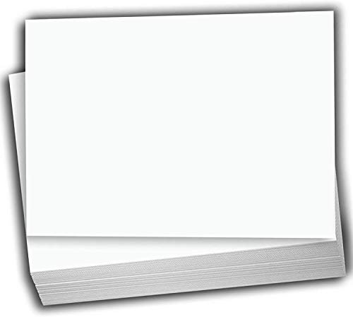 Hamilco White Cardstock Paper with Half Sheet Size – 5.5 x 8.5, 80 lb Cover, Printable Blank Invitation & Greeting Cards, 100 Pack