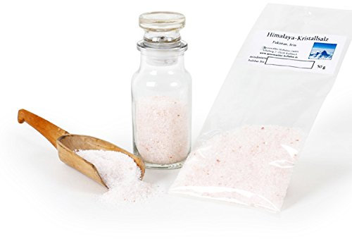 Rosa Kristallsalz aus Pakistan (bekannt als Himalaya Salz) Gourmet Salz fein Ursalz, Steinsalz naturbelassen, jodfrei Premium-Qualität glutenfrei, 50g