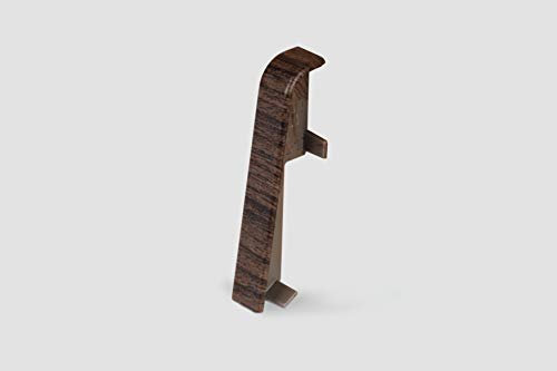 EGGER Verbinder Sockelleiste Eiche dunkelbraun für einfache Montage von 60mm Laminat Fußleisten | Inhalt 2 Stück | Kunststoff robust | Holz Optik dunkel braun