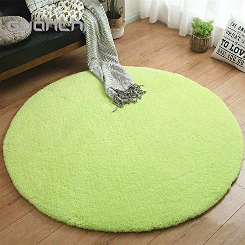 LIVEINU Hochflor Shaggy Teppich für Wohnzimmer Langflor Pflegeleicht Rund Teppich Hochwertig Hohe Fadendichte Wasser Absorbierend Badezimmerteppich Für Wohnzimmer Gras Grün Ø 200 cm