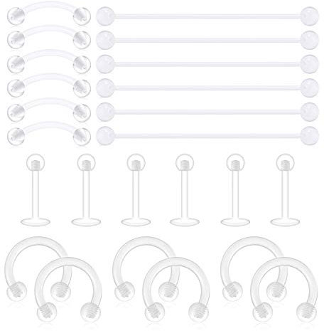 D.Bella Industrial Piercing Retainer Knorpel Helix Daith Tragus Ohrringe Augenbraue Septum Piercing Lippe Medusa Stud Set