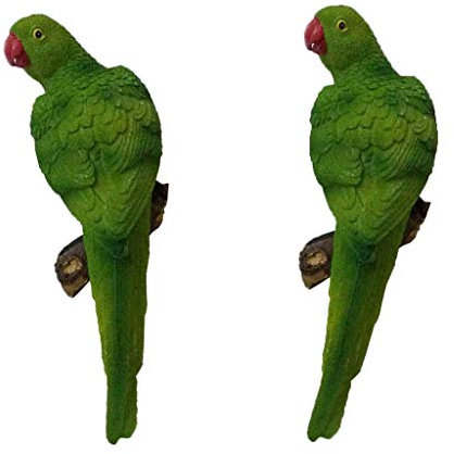 Tubayia 2 Stück Realistische Grün Papagei Vogel Gartenfigur Handwerk Garten Ornament Foto Prop