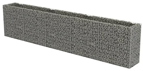 vidaXL Gabione Hochbeet für den Außenbereich, Garten, Garten, Park, Steinkäfig, Korb, Landschaft, Garten, Pflanzgefäß, Blumenkasten, verzinkter Stahl, 450 cm