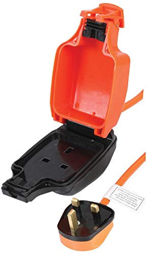 Ex-Pro Weatherproof Mains Outdoor Electrical Extension Lead for Garden and DIY Tools, 13 Amp, IP54, 1 Gang Socket, 5m