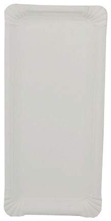 tradingbay24 Teller, Pappe [rc] eckig 11 cm x 24 cm Weiss tbU95327 Einwegteller Pappteller, 1000 Stück