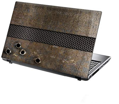 TaylorHe 13-14 inch (34cm x 23.5cm) Laptop Skin Vinyl Decal MADE IN BRITAIN metal plate with bullet holes cool pattern