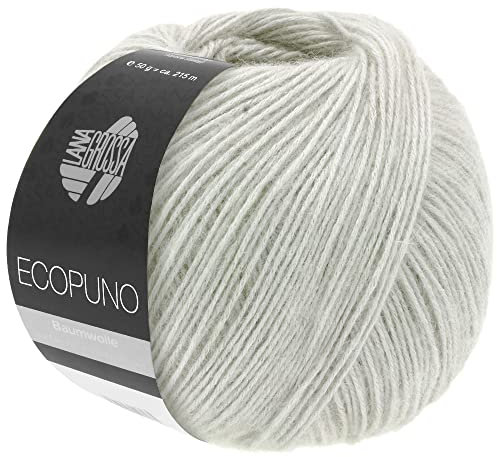 LANA GROSSA Ecopuno | Edle Netzgarnstruktur aus Baumwolle gefüllt mit Merino/Alpaka | Handstrickgarn aus 17% Schurwolle & 11% Alpaka Wolle | 50g Wolle zum Stricken & Häkeln | 215m Garn FB 45