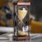 AKAKA MUNING Sanduhr groß 60 Minuten Deko Holz Sandglas Gelb