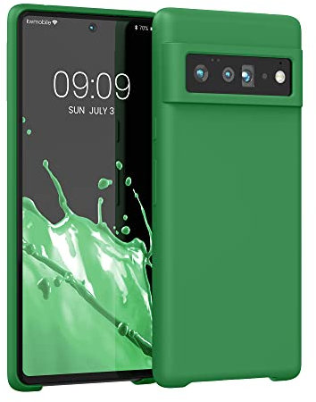 kwmobile Hülle kompatibel mit Google Pixel 6 Pro Hülle - Silikon Handy Case - Handyhülle weiche Oberfläche - kabelloses Laden - Pixie Green