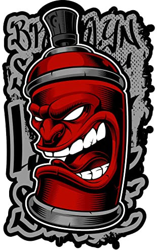 Samunshi Street Art Spraycan Aufkleber Autoaufkleber für Motorrad Fahrrad Roller oder Auto Sticker Graffiti Urban Streetart Hiphop Urbanart (12x20cm Street Art Spraycan)