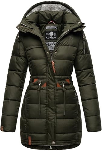 Navahoo Damen Winter Jacke Steppjacke Stepp Winterjacke gesteppt B876 [B876-Dali-Olive-Gr.XXL]