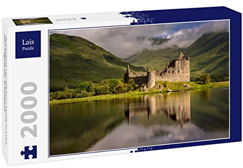 Lais Puzzle Spiegelung von Kilchurn Castle in Loch Awe, Highlands, Schottland 2000 Teile