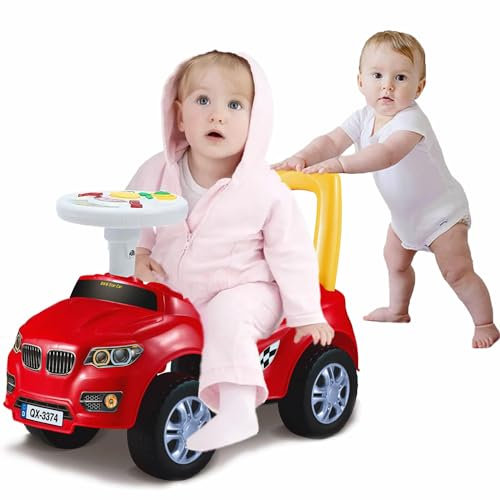 Sobebear Kids Ride-on Push Car Electric With Music and Light Switch, Comfortable Bike Seat for Toddlers, Safety Pads, Battery Operated Car for 2 year Old (Red)