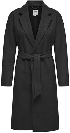 ONLY Klassischer Mantel Elegante Coat Jacke Flachstrick V-Ausschnitt ohne Kapuze Knielang ONLTRILLION