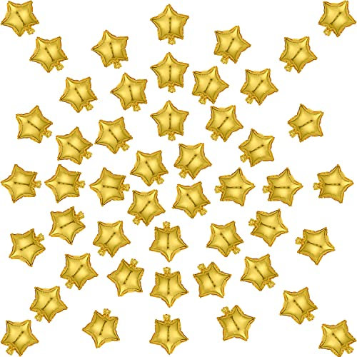100Pcs 5'' Stern Folie Ballons Fünf-Punkt Stern Form Ballons für Geburtstag Party Hochzeit Baby Dusche, Geschlecht Enthüllen, Geburtstag oder Verlobungsparty Dekoration (Gold)